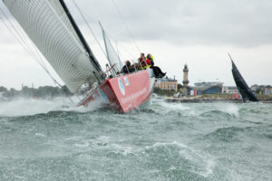 Start der Langstreckenregatta Rund Bornholm, eines der sportlichen Höhepunkte jeder Warnemünder Woche ist. Foto: Pepe Hartmann